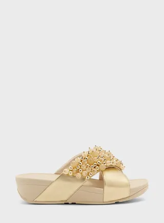 Cross Strap Wedge Sandals