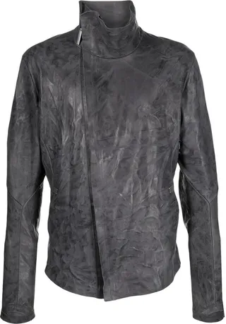 High-Neck Leather Jacket