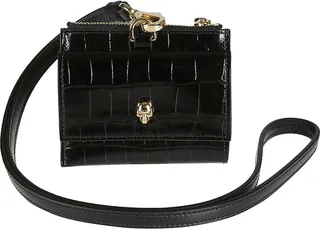 Strap Applique Skull Card Holder