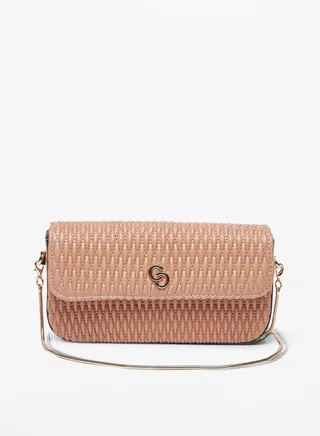 Women's Quilted Crossbody Bag with Chain Link Strap