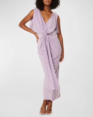 Xenia Sleeveless Crepe Jersey Maxi Dress