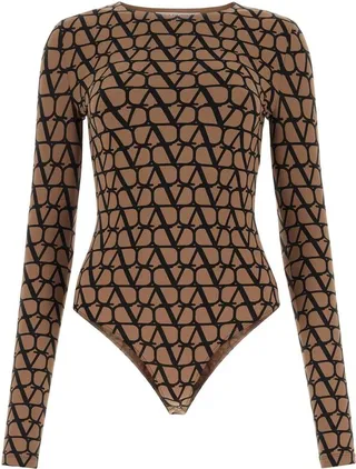 Valentino VLogo Crewneck Long-Sleeved Bodysuit