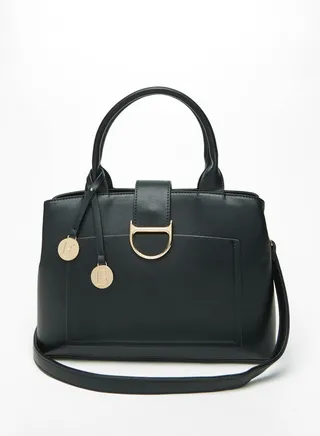 Solid Tote Bag with Double Handles By Shoexpress