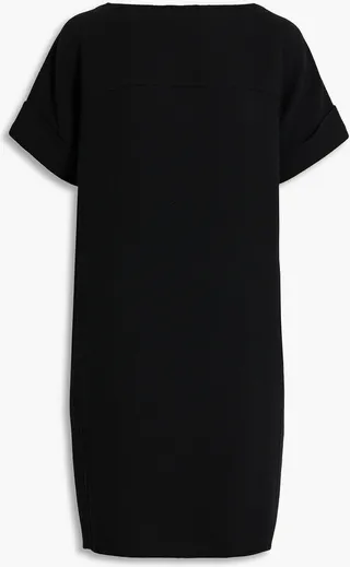Draped wool-crepe mini dress