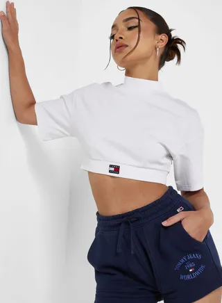 High Neck Crop Sweatshirt