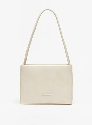 Women's Solid Shoulder Bag with Zip Closure