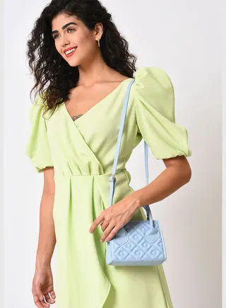 Quilted Hand Bag with Zip Lock