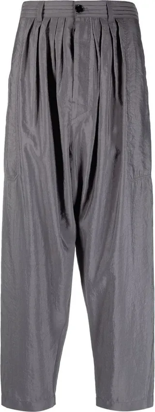 Pleated Straight-Leg Trousers