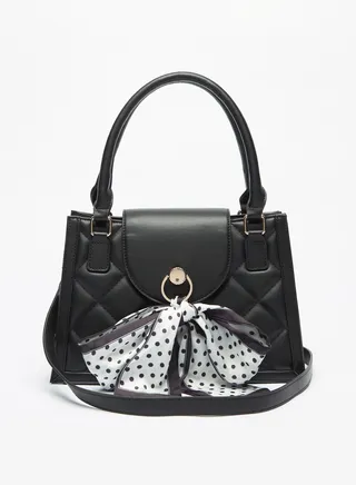Quilted Tote Bag with Bow Detail By Shoexpress