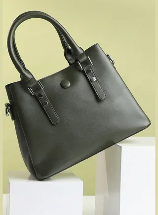 Solid Hand Bag with Zip Lock