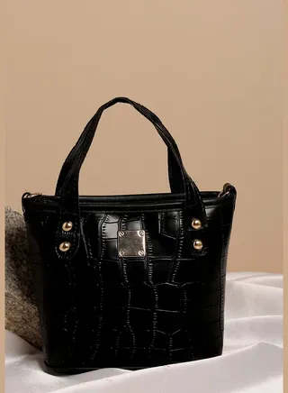 Textured Casual Regular Hand Bag with Zip Lock For Women
