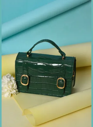 Textured Sling Bag with Magnet Lock