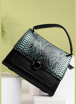 Textured Sling Bag with Push Lock