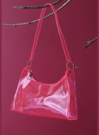 Transparent Casual Hand Bag with Zip Lock For Women