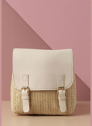 Textured Casual Sling Bag with Buckle Lock For Women