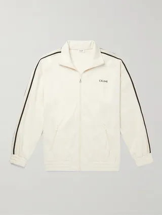 Logo-Print Striped Jersey Track Jacket