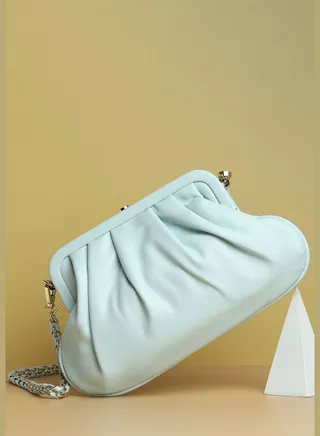 Solid Casual PU Leather Mini Sling Bag with Push Lock For Women