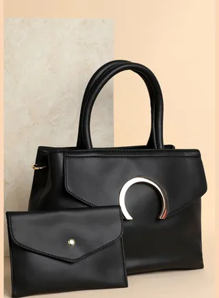 Solid Office Hand Bag Combo Set with Zip Lock For Women