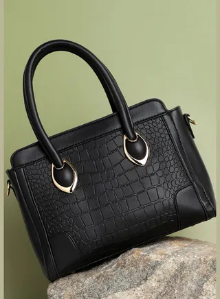 Textured Casual Regular Hand Bag with Zip Lock For Women