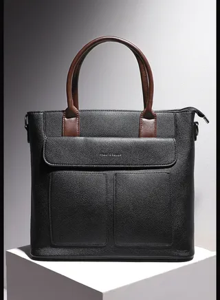 Solid Zip Lock Regular Faux Leather Hand Bag with Detachable Strap For Women