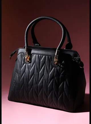 Solid Zip Lock Regular Faux Leather Hand Bag with Detachable Strap For Women