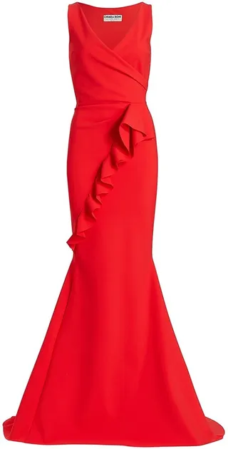 Keke Ruffled Jersey Gown