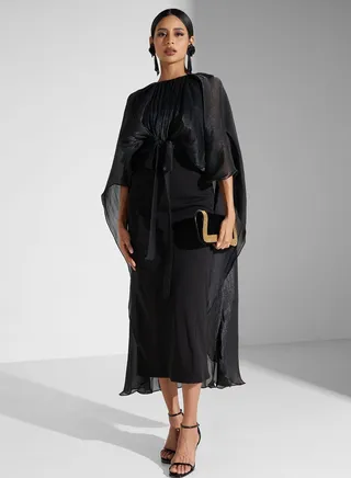 Cape Styled Shift Dress