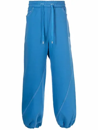 Wide-Leg Drawstring Track Pants