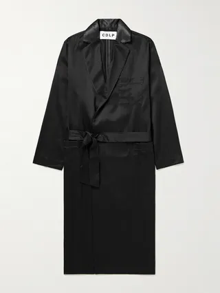Home Satin-Trimmed Lyocell-Twill Robe