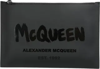 Skull-print Zipped Clutch Bag