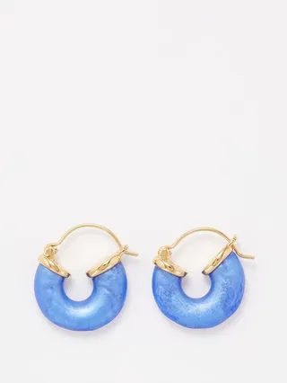 Petit Swell Resin 18kt Gold-plated Hoop Earrings