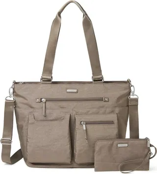 Baggallini Any Day Tote With RFID Phone Wristlet - Brown