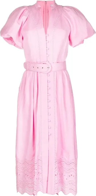 Emile puff-sleeve midi dress