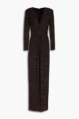 Metallic knitted maxi dress