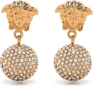 La Medusa crystal-embellishment drop earrings