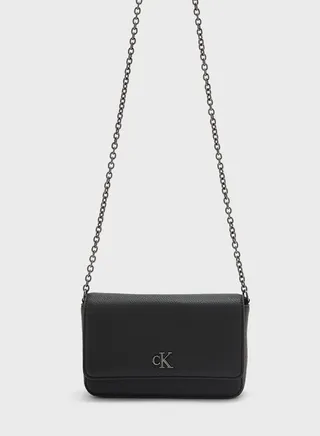 Flap Over Chain Detailed Crossbody