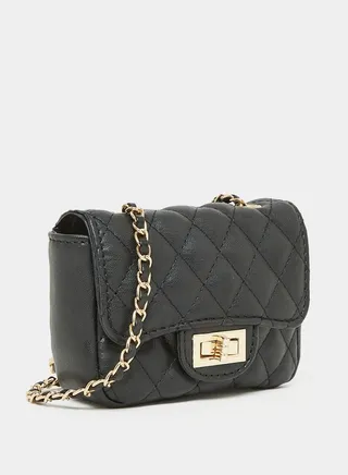 Quilted Twisted Chain Strap Crossbody Bags