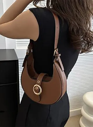 Buckle Detail Shoulder Bag