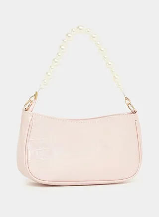Drop Faux Pearl Textured Bag