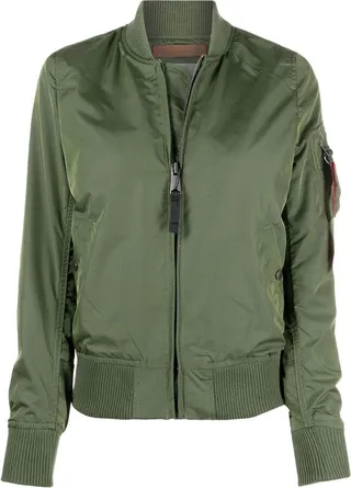 Tag-Detail Bomber Jacket