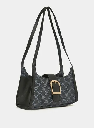 Contrast Print Belted Bag