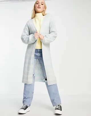 Miss Selfridge space dye maxi cardigan