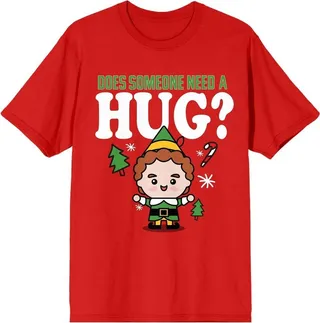 Elf Need A Hug Women's Red T-shirt -Small