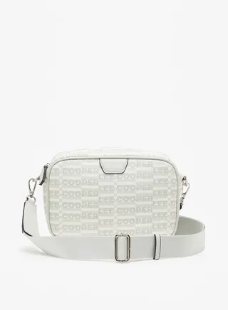 Women's Monogram Print Crossbody Bag with Zip Closure and Adjustable Strap