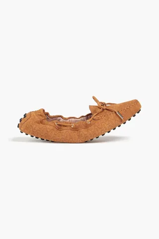 Heaven Lacetto embossed suede loafers