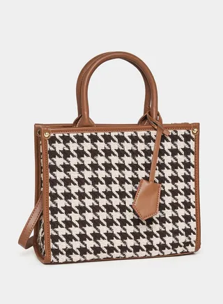 Houndstooth Pattern Tote Bag