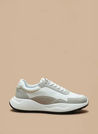 Men's Textured Sneakers with Lace-Up Closure