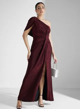 One Shoulder Wrap Dress