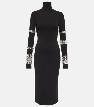 x Kim embellished turtleneck midi dress