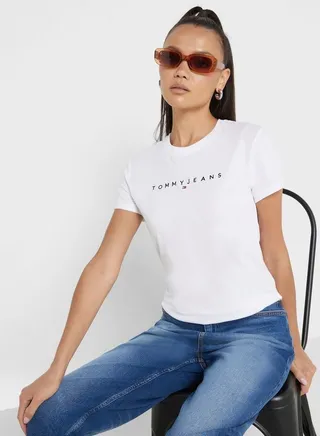 Crew Neck Logo Printed T-Shirt